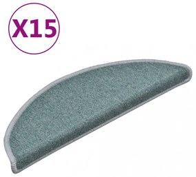 15 db lépcsőszőnyeg 56 x 17 x 3 cm tengerkék félkör alakú