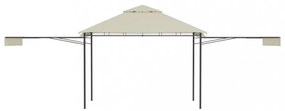 krémszínű pavilon dupla kibővített tetővel 3x3x2,75 m 180 g/m²