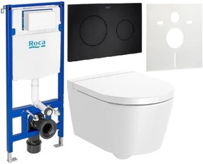 Set WC csésze Roca Inspira A346528S00, beépíthető keret Roca Duplo A890070020, A80152C00B, A890189206, A890063000