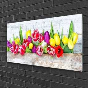 Üvegkép Tulipán virágok természet 120x60cm