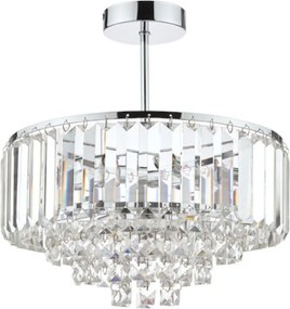 LAURA ASHLEY 3437217-Q VIENNA Kristály Mennyezeti Lámpa Fehér, Csiszolt Króm G9 IP20