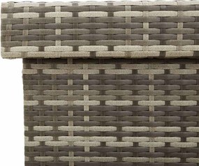 Szürke Polyrattan Kerti Tárolóláda Kerekekkel 110X55X73 Cm