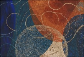 Flizelin tapéta Divatos 3D fali ragasztóval Színes formák 152x104 Ragasztó