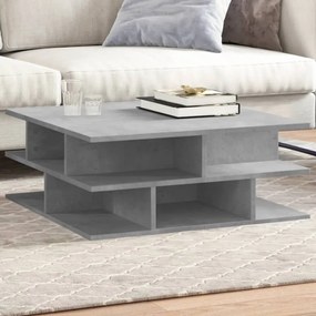 Betonszürke szerelt fa dohányzóasztal 70x70x29 cm