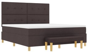 Boxspring Ágy Mattal és Pad Dark Brown 180x200 cm Szövet