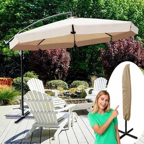 Nagy kerti napernyő állvánnyal - bézs színű