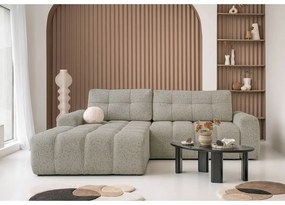 Világosbarna kinyitható tárolóhelyes moduláris sarokkanapé (bal oldali) Lulu – Miuform