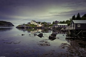 Poszter 30x20cm Norvég fjord partvonal, Assaf Frank