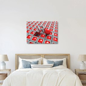 Kép - 3D fémes absztrakció (üvegen) (70x50 cm)