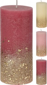 Adventi csillámos gyertya 5x11cm többféle színben