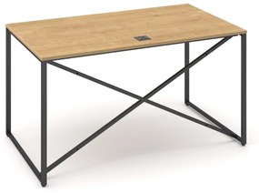 ProX asztal 138 x 80 cm, burkolattal, hamilton tölgy / grafit