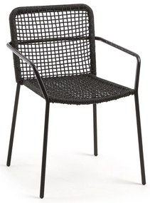 Bomer fekete acélszerkezetű kerti szék - Kave Home
