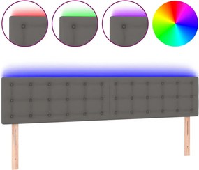 vidaXL szürke műbőr LED-es fejtámla 200 x 5 x 78/88 cm
