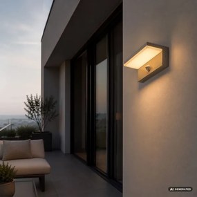 Rabalux 77220 - ZARAGOZA LED kültéri fali lámpa érzékelővel 9W/230V IP54 bézs