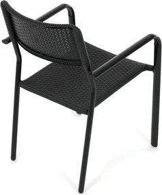 Kerti szék, fém, műanyag, fekete, AZC-H1021 BK