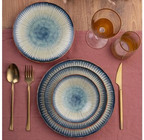 24 részes étkészlet kék/porcelán