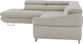 Sarokülőgarnitúra, szürke-bézs taupe, balos, FABIA