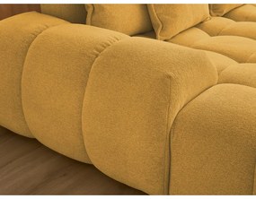 Mustársárga zsenília kinyitható-tárolóhelyes sarokkanapé (jobb oldali-U alakú) Everest – Bobochic Paris