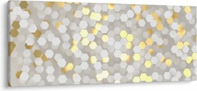 Kép - Arany és fehér hatszögek (120x50 cm)