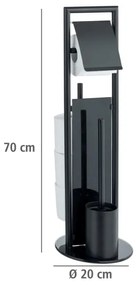 WENKO 24982800 - RAVINA WC-készlet 20x70 cm rozsdamentes acél/fekete