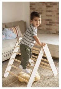 Fehér borovi fenyő pikler háromszög 60x60x60 cm Montessori – Meowbaby