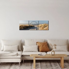 Kép - Homokos strand Langeoog szigetén, Németországban (órával) (90x30 cm)