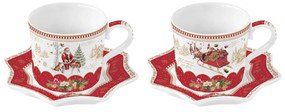 Karácsonyi télapós porcelán eszpresszó csésze szett díszdobozban Christmas Memories