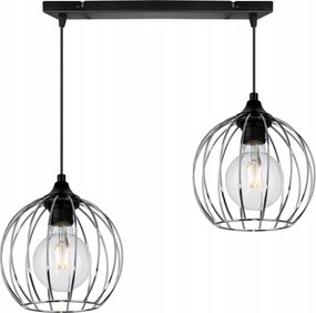 Mennyezeti Lámpa Lógó Csillár Díszléc Fekete Gömbök Króm Ezüst Asztal Felett