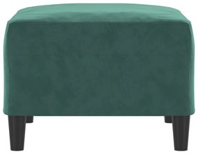 sötétzöld bársony lábzsámoly 70x55x41 cm