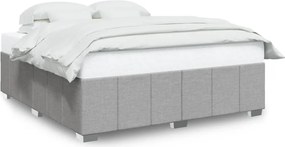vidaXL világosszürke szövet ágykeret matrac nélkül 200 x 200 cm