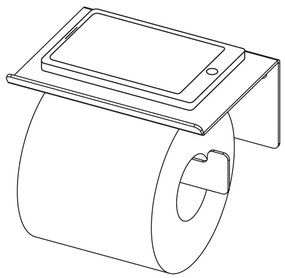 Deante Mokko kiegészítők, falra szerelhető WC papír tartó polccal, fekete matt, ADM_N221