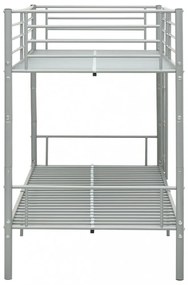 szürke fém emeletes ágy 90 x 200 cm