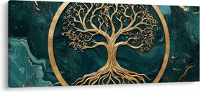 Kép – Márványban lévő arany életfa (120x50 cm)