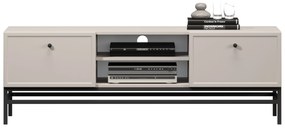 Lorini TV-szekrény 150 cm fiókokkal - kasmír / fekete fogantyúk / fekete váz