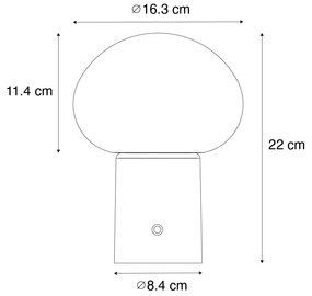 Asztali lámpa fekete, beépített LED-del, 3 fokozatban szabályozható, újratölthető - Louise