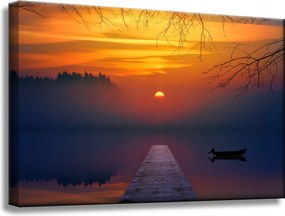 Vászonkép Természet Naplemente a tóparton 60x40 cm