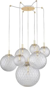 TK LIGHTING 4608 CADIX Glamour Függesztett Lámpa Átlátszó, Arany G9 IP20