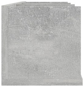 betonszürke szerelt fa CD-tartó fali polc 75 x 18 x 18 cm