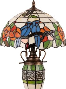 BRILAGI - JUNGLE Tiffany stílusú ólomüveg asztali lámpa 1xE27/60W/230V + 1xE14/40W