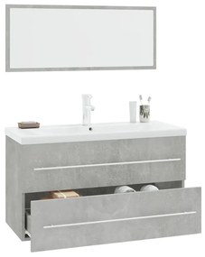 3 részes betonszürke fürdőszobai bútorgarnitúra