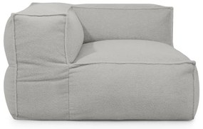 Világosszürke buklé babzsákfotel Mass Corner 125 Left – SLOWDOWN