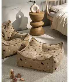 Világosbarna buklé-zsenília gyerek babzsákfotel Terrazzo Square – Wigiwama