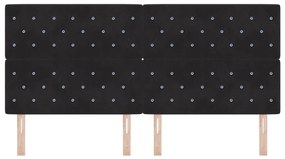 fejtámla kristály gombos, tűzött fekete, 200 cm bársonyos