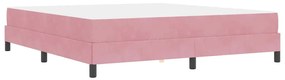 Boxspring ágy matraccal Rózsaszín 180 x 200 cm Bársony