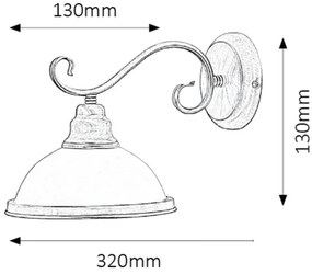 Rabalux 2751 - Fali lámpa ELISETT 1xE27/60W/230V