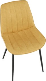 Szék, ekobőr sárga/fekete, HAZAL