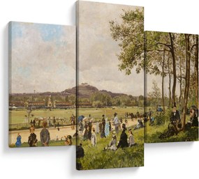 Kép - French 19th Century, Race Course at Longchamps, reprodukciók (90x60 cm)