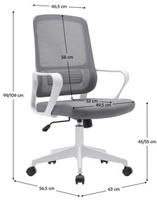 Irodai fotel SALOMI (szürke + fehér). 1091485