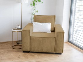 Fotel lábtartóval SMART SET, mustárszínű