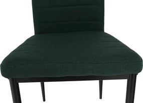 Szék, smaragd szövet/fekete fém, COLETA NOVA